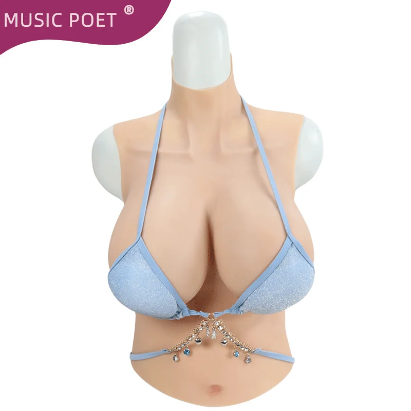 MUSIC POET Silicone Breasts Realistic Forms Vascular texture Fake Boobs Enhance Drag Queen Cosplay Crossdresser Tits