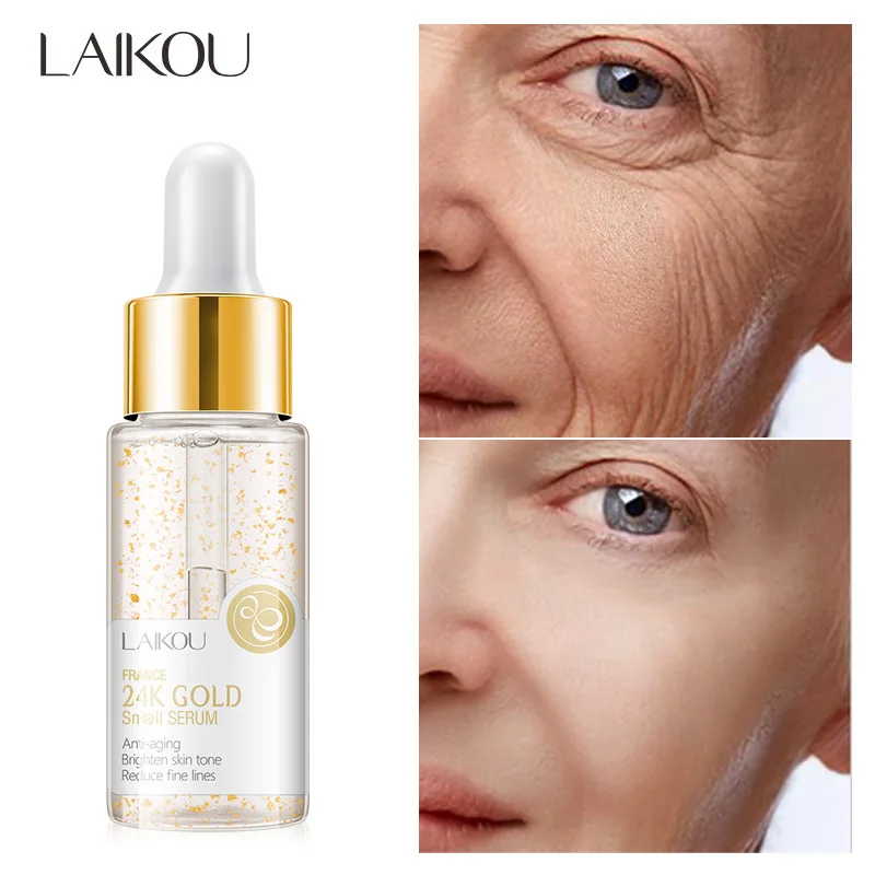 Snail gold foil essence  Anti-Aging Essence Hyaluronic Acid 24K Gold Brightening Vitamin C Anti Rejuvenation Skin Care Serum