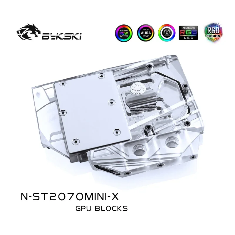 Imagem -06 - Bykski Bloco de Água para Uso em Zotac Rtx2070 8gd6 Mini oc Rtx 2060 Amp Rtx 2060 Super Mini 2070 Soprador Tampa Bloco de Radiador de Cobre