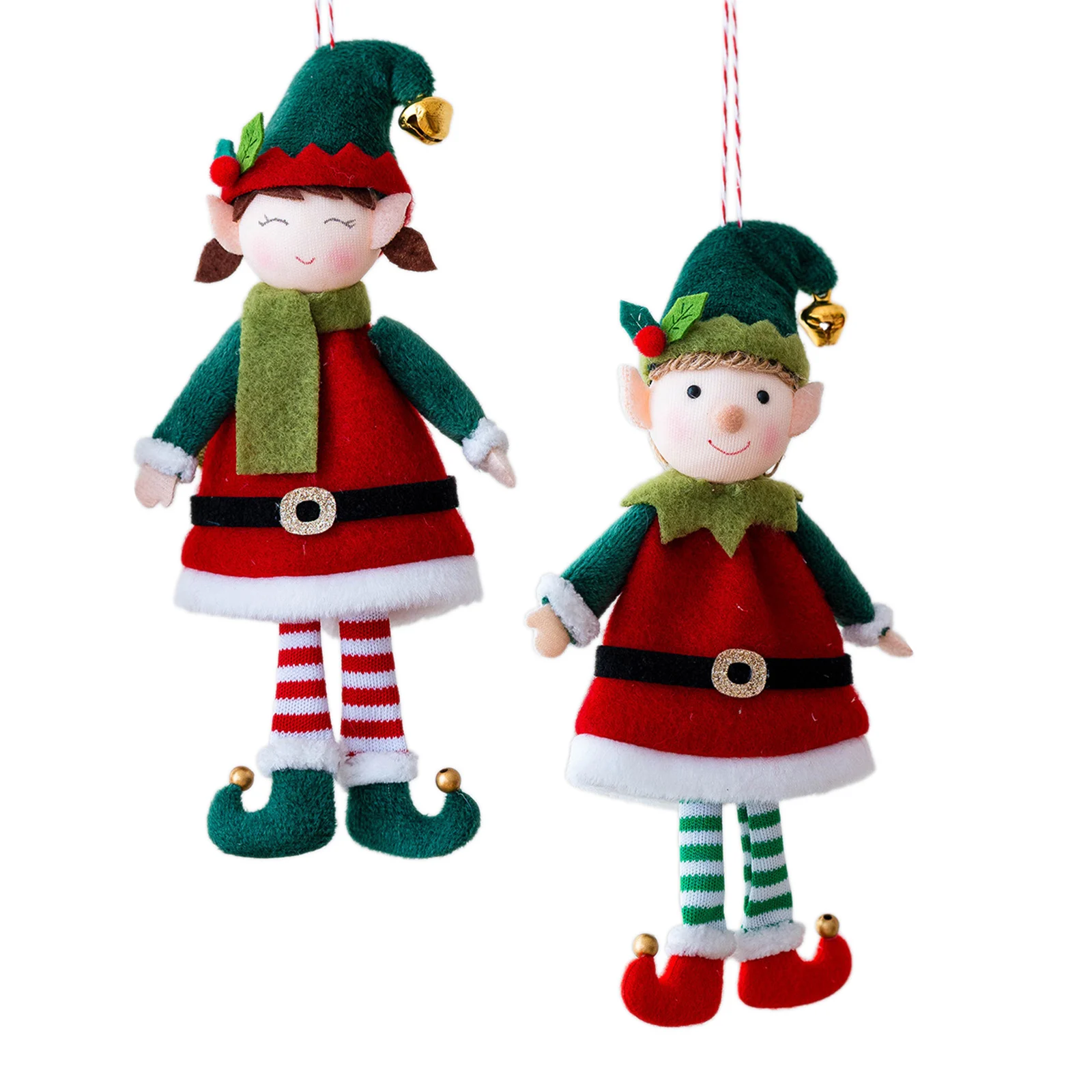 

2pc Elf Plush Doll Holiday Hanging Ornament Christmas Soft Elf Plushies Xmas Tree Doll Festive Shelf Sitter Cute Couple Figurine