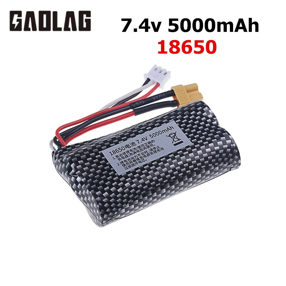 7.4V 5000mAh Lipo Battery XT30 plug For HUINA 580 1580 1583 RC toys Accessory 7.4 V 2S battery For 1580-005 Huina 580550 583 582