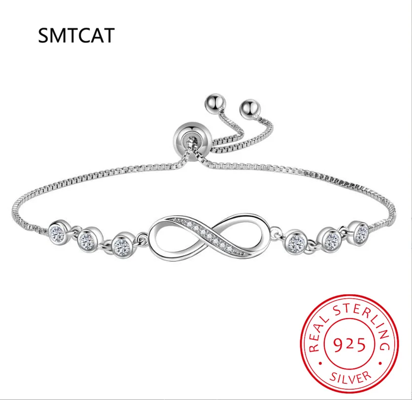 18k Gold Plated 5mm 1.5CTW Moissanite Infinity Bracelet 925 Silver Chain Bracelet for Women Anniversary Wedding Jewelry Pulseira