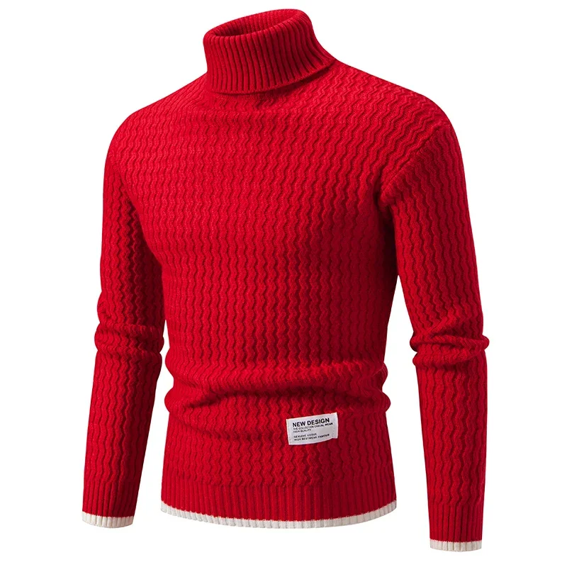 

2025 High Quality Men's New Autumn and Winter Casual Warm Color Block Sweater Knit Tops Man Clothes
