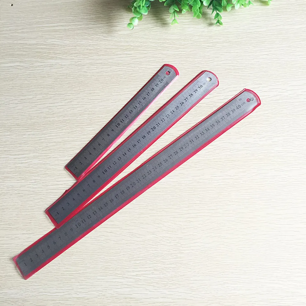 6pcs-stainless-steel-ruler-pack-heavy-duty-metal-straight-ruler-double-side-markings-precision-measurement-no-edge-design-easy