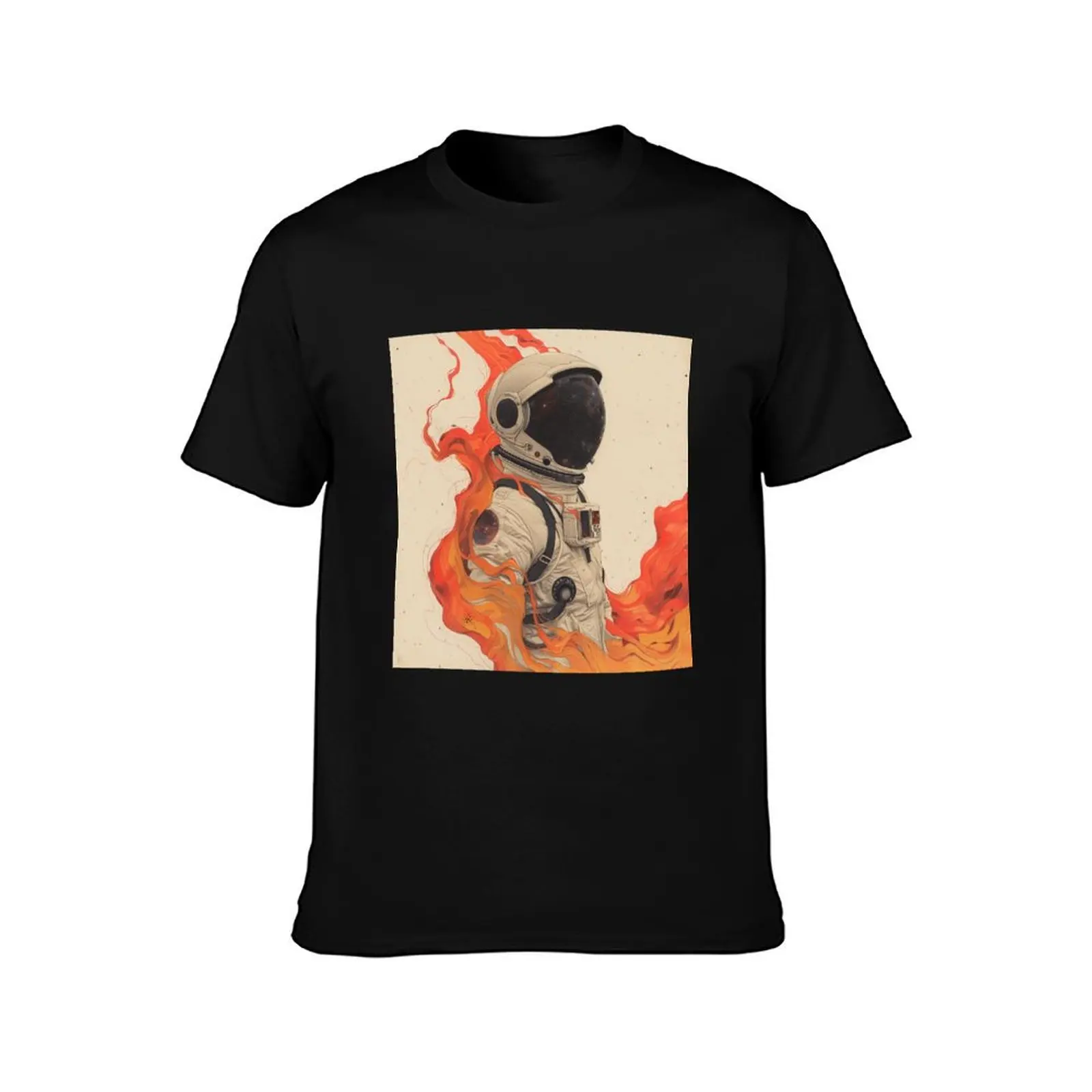 Galactic Inferno minimal illustration T-Shirt Summer Casual Cotton Tee Oversized Streetwear Tops Vintage Graphic Print