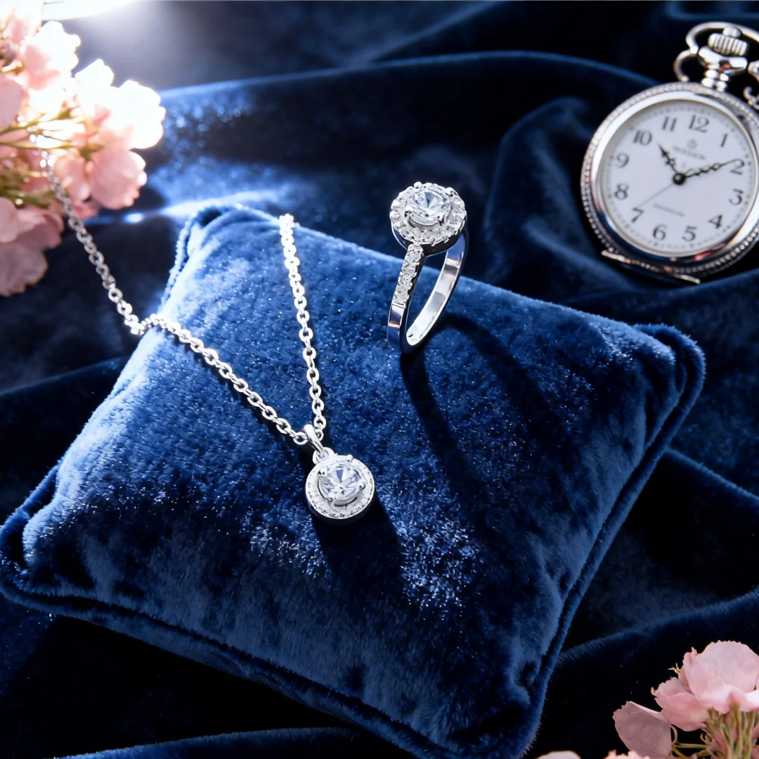 

High-quality 925 Sterling Silver classy shiny crystal necklaces rings jewelry sets for women fashion wedding Accessories party