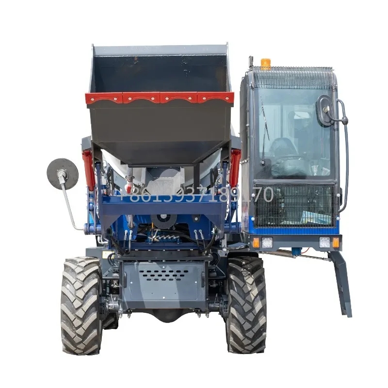 Mixed Concrete Chute Unloading Self Loading Concrete Mixer Car with Auto Weighing Hopper