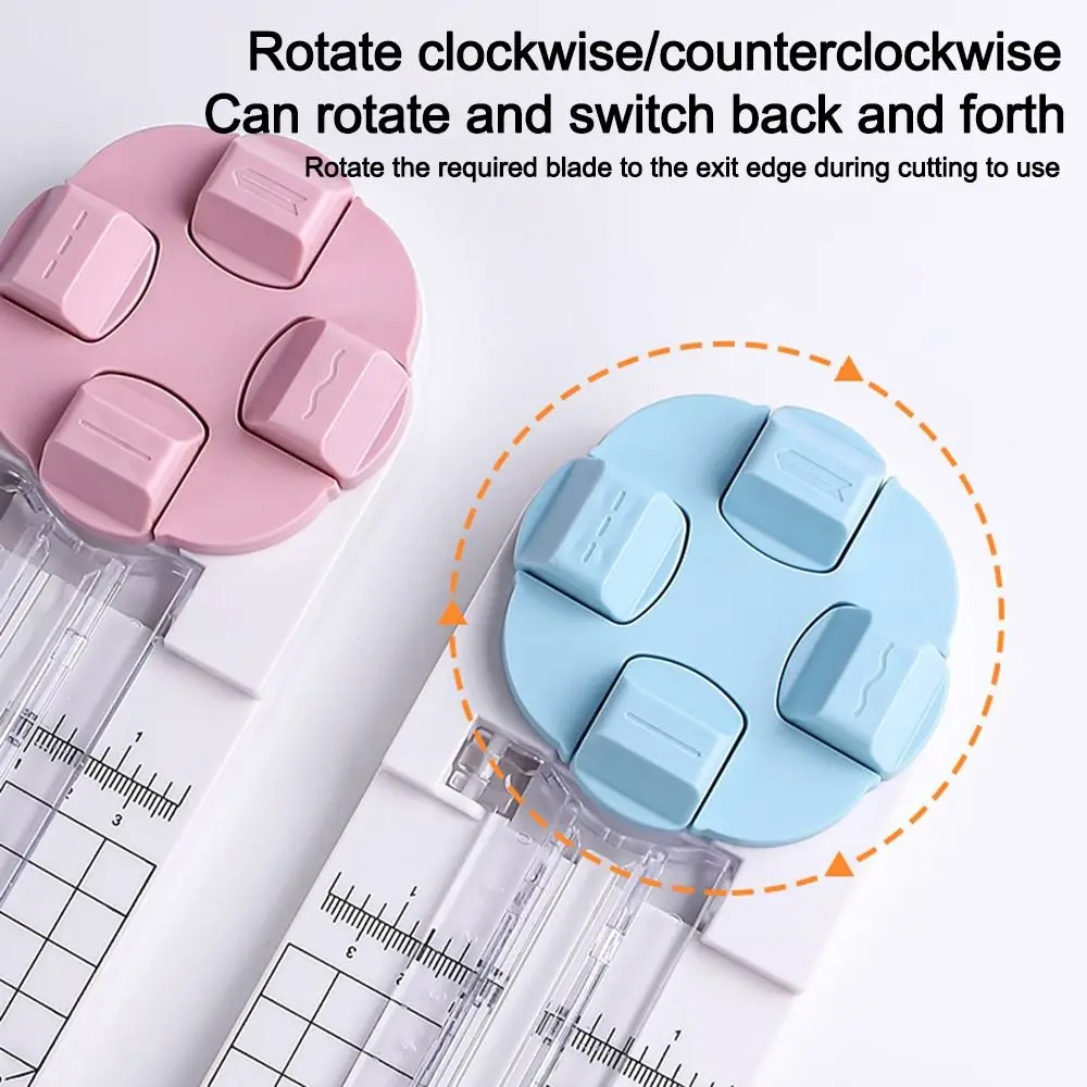 ماكينة تقطيع الورق 4 في 1 المحمولة 360 درجة °   أداة تشذيب الورق الدوارة من نوع الصحافة أداة قطع الورق اللوازم المكتبية المدرسية