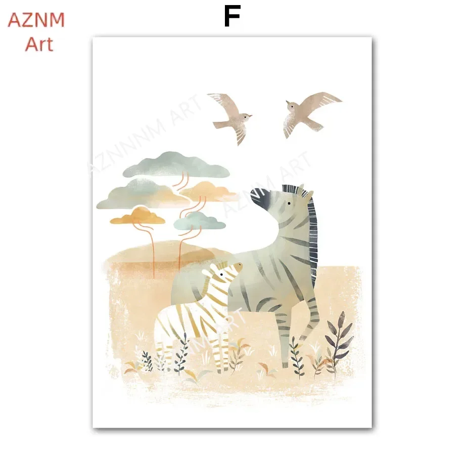 Lion Elephant Giraffe Zebra Quotes Wall Art Canvas Painting Nordic Posters and Prints Murals Children's Room Decoration Images