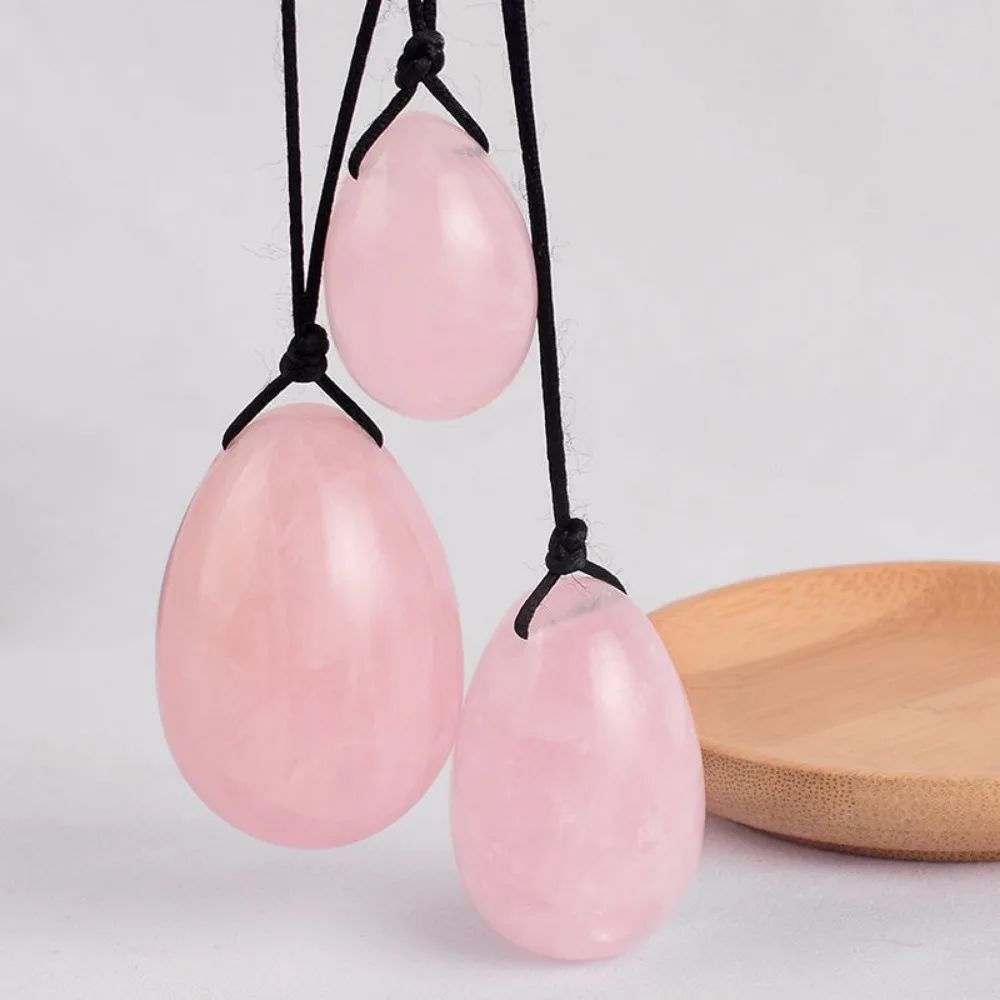 Natural Rose Quartz Yoni Jade Eggs Reiki Healing Crystal Massage Stone Women Kegel Exerciser