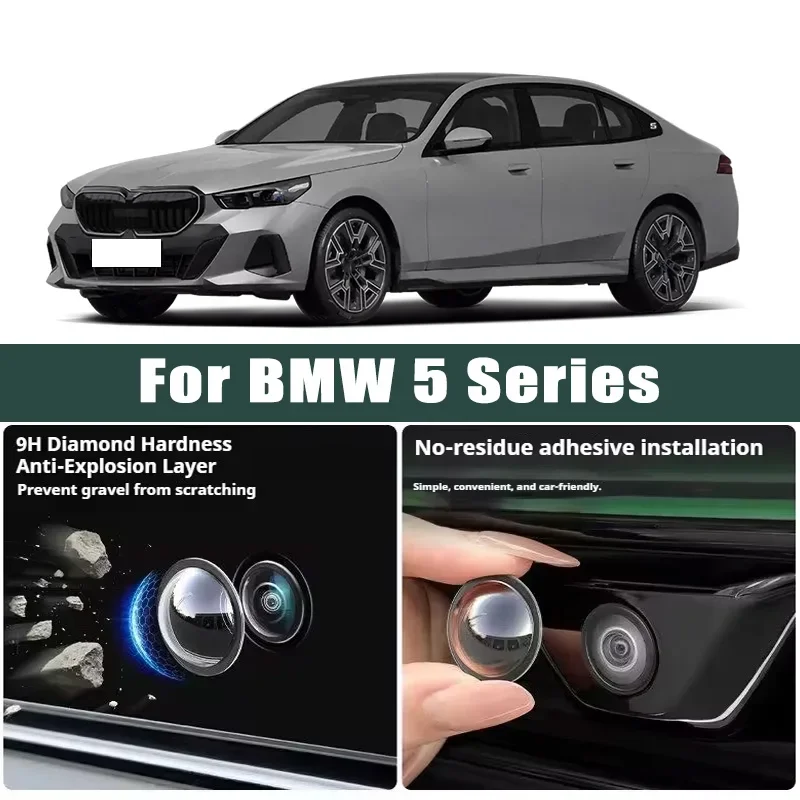 

Car Camera Lens Protector 2PCS Rear View Backup Camera Cover 360° Camera Protection Anti Scratch Waterproof for BMW 5 Series