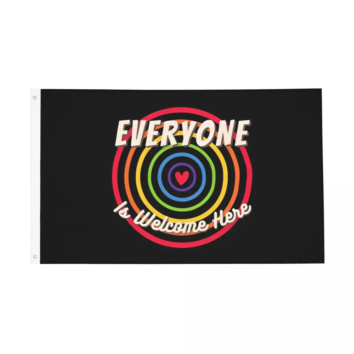 Everyone Is Welcome Here LGBT Flag Outdoor Banner 2 Grommets Decoration Fade Proof 60x90 90x150cm Flags