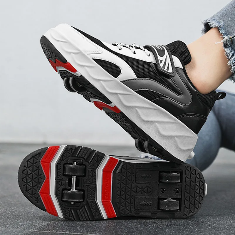 2024 Kids Roller Sneakers Flying Shoe Outdoor Skating Detachable Skate Running Shoes Sport Gift Double Row Indoor Blade Beginner