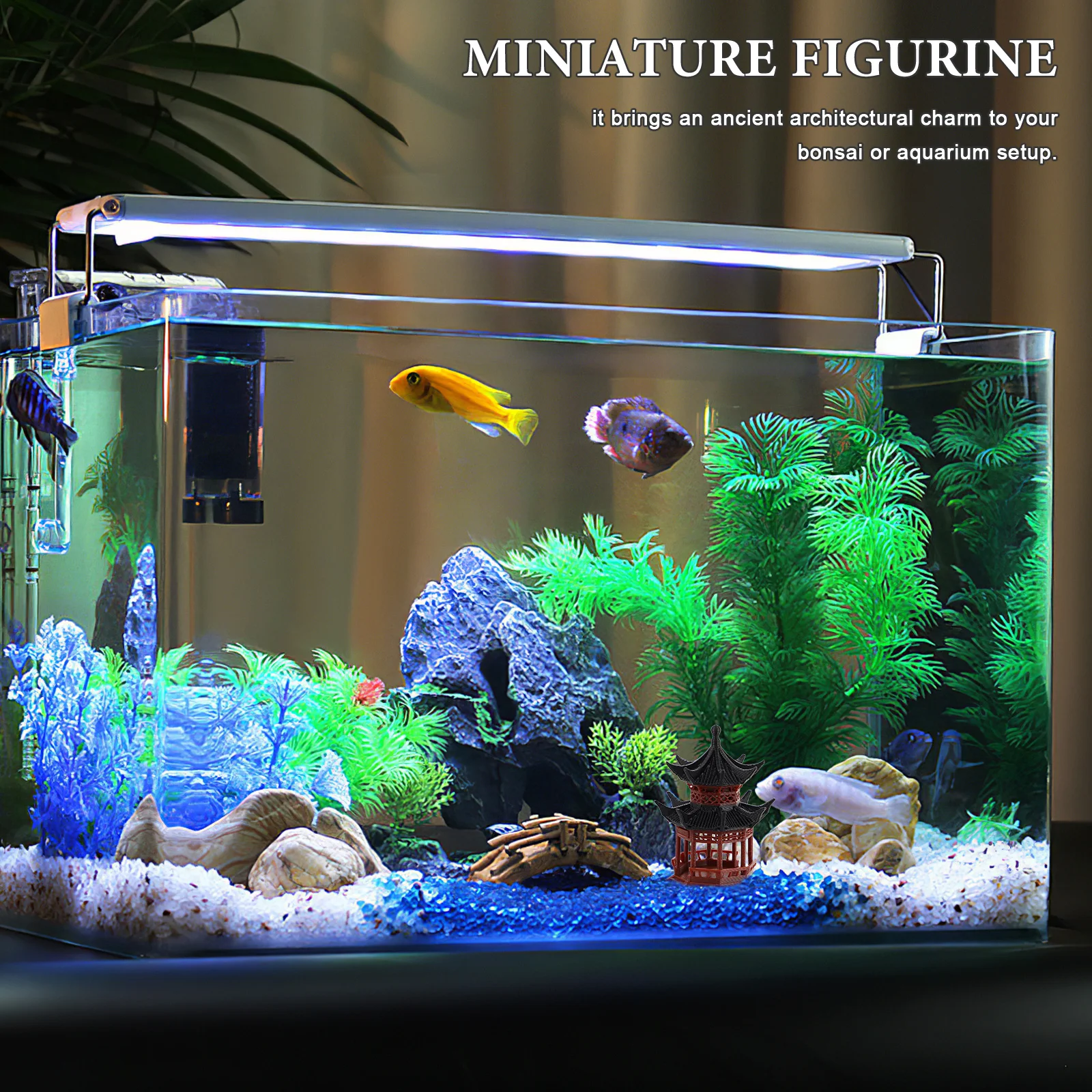 Mini Zen Garden Pagoda Ornament Micro Paesaggio Accessori per Bonsai Acquario Decor Decorazione del Piccolo Paesaggio a Tema Asiatico