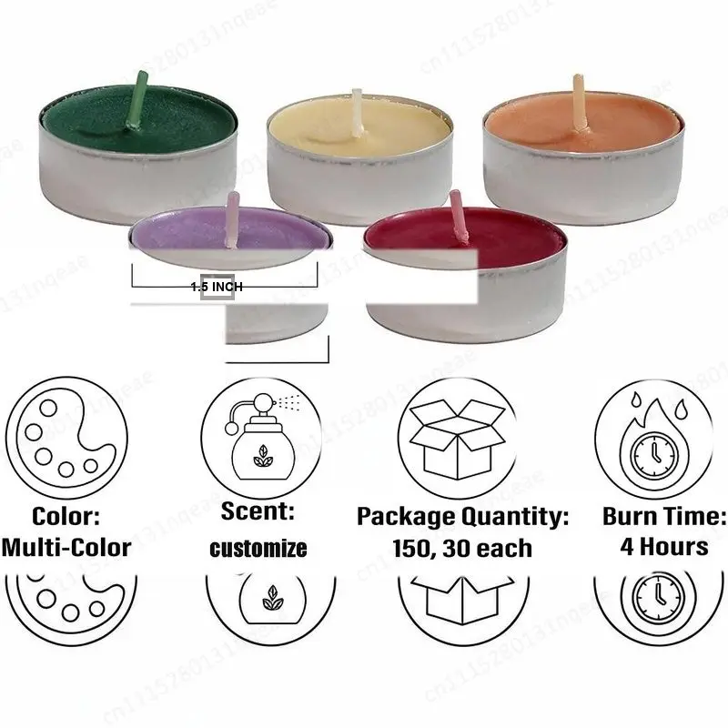 Flower-free Tea Lighting Candles Household 150 Packs Candle Stone Candle Holder Gift Set