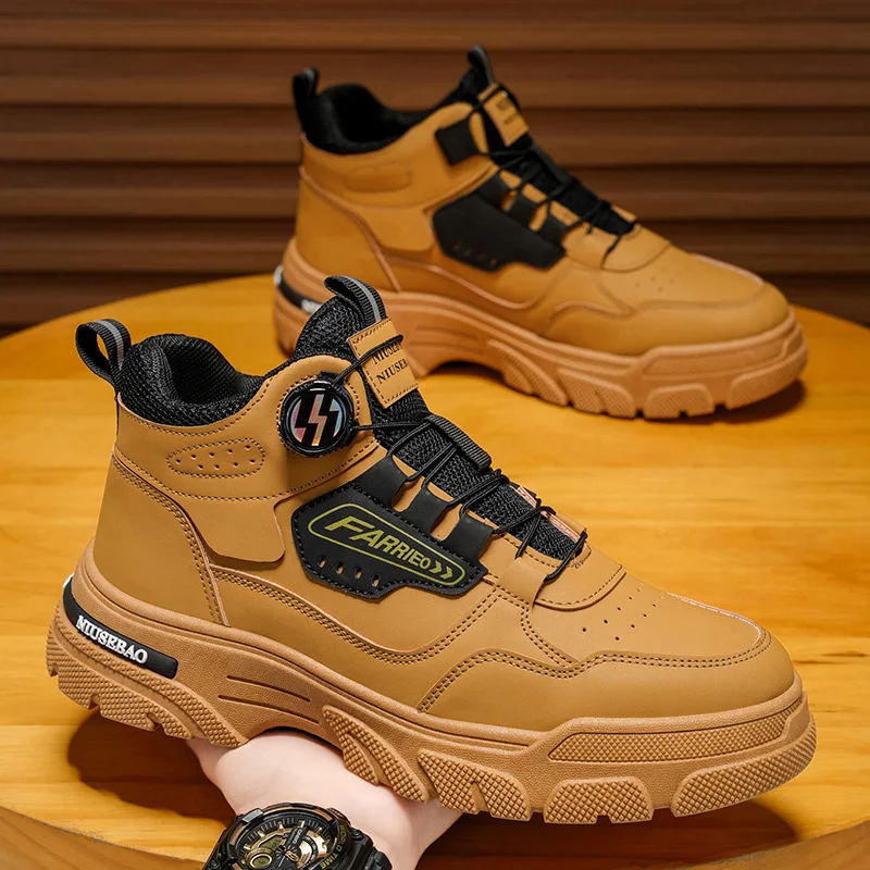 Sommer Herren Freizeitstiefel Leder Herren Sneakers Bequeme weiche männliche Wark Board Schuhe Plateaustiefel für Männer К Nangки Мужatorio