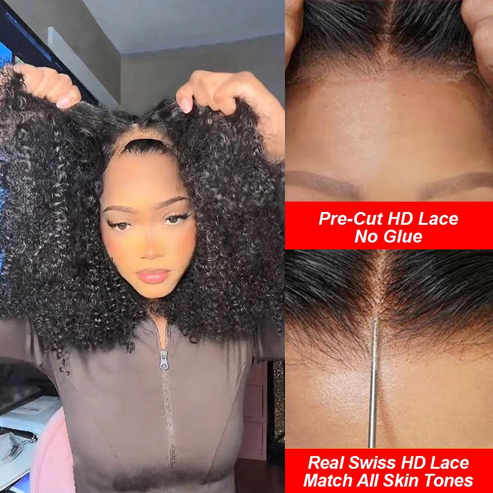 

13x6 HD Lace Frontal Wig 13x4 HD Lace Closure Wigs For Women Preplucked 220% Kinky Curly Glueless Wig Human Hair 20-42 inch