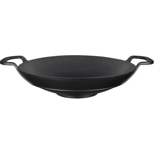 Lava Cast Iron Wok Frying Pan 38 Cm Double Metal Handle Lava Pan Lava Pots