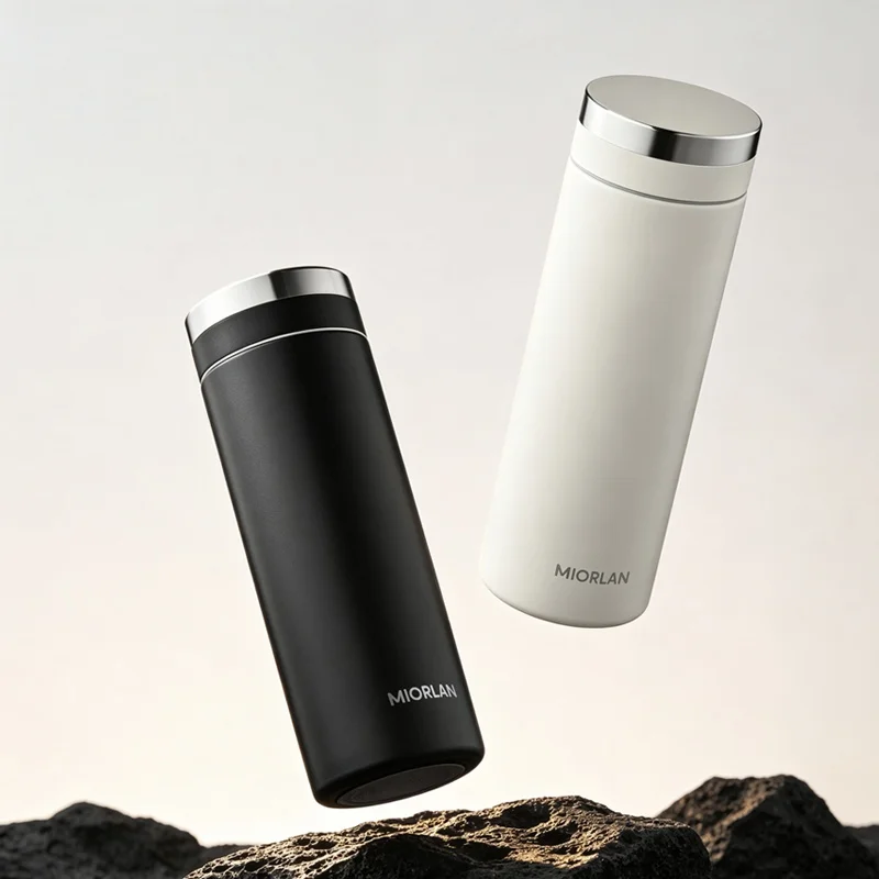 1pc high appearance level business cup, 440ml stainless steel insulated cup with tea filter, office insulated cup, portable car