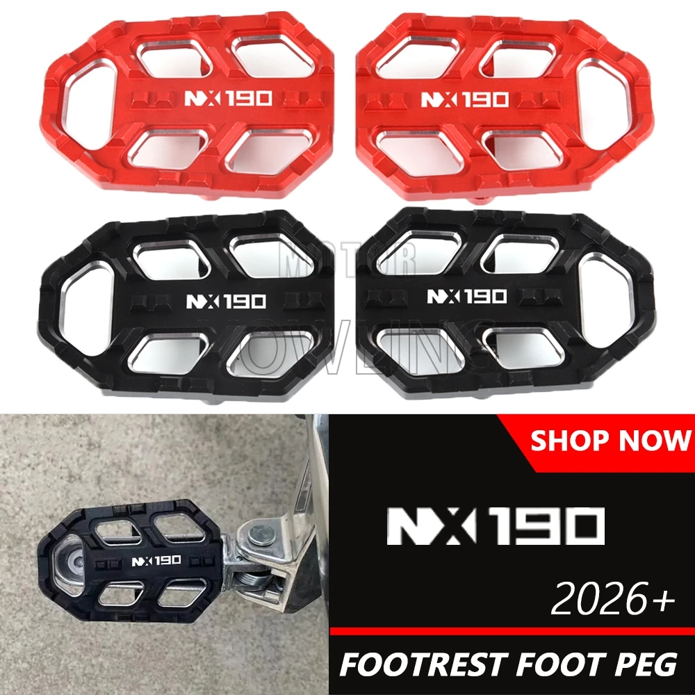 

Motorcycle Accessories Aluminum Footrest Foot Peg Rider Wide Footpegs For HONDA NX190 NX 190 NX-190 Billet Footrest Wide Pedals