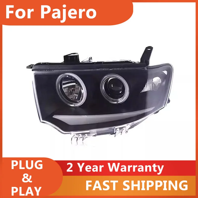 

KOWELL автомобильный Стайлинг для фар Mitsubishi Pajero 2009-2013 Pajero головный фонарь DRL указатель поворота ближний свет линза проектора