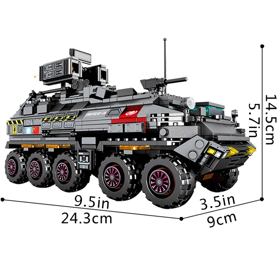 SEMBO City Movie Wandering Earth CN171 Chariot Trucks Building Blocks Military Tank Vehicle Soldiers Figures Bricks Tos Children