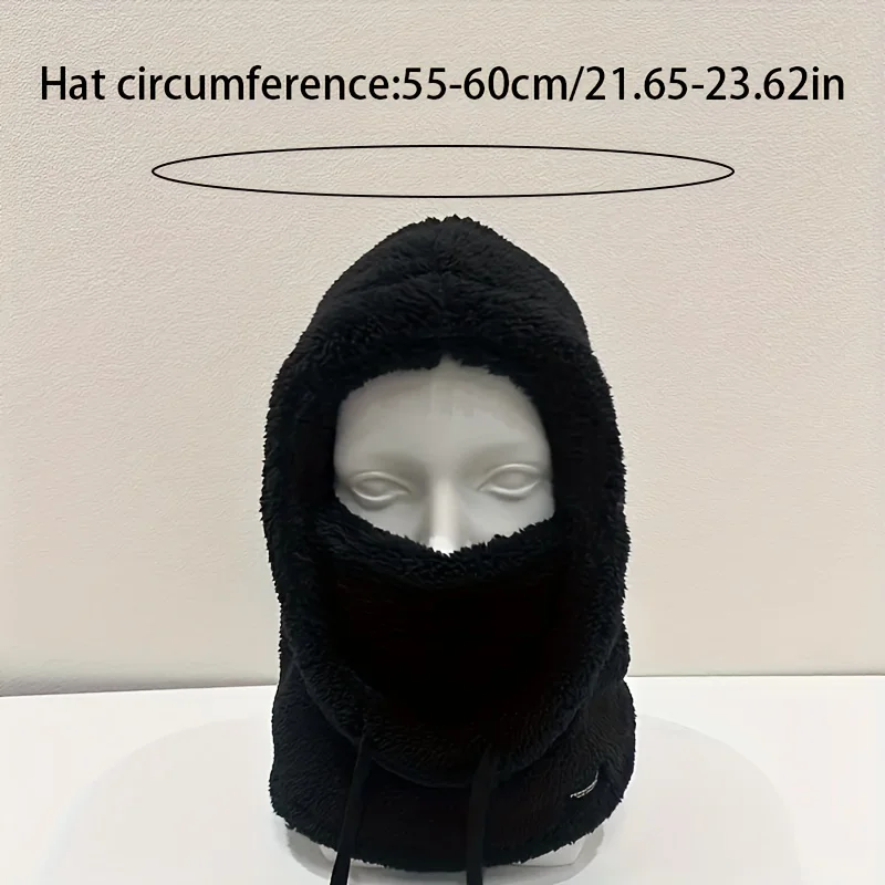 1 pezzo di maschera per il viso in peluche da donna, resistente al freddo, elastica, leggera e calda per ciclismo, sci, cappello antivento con protezione per le orecchie foderato in pile