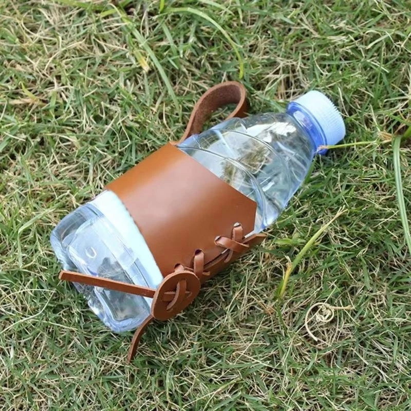PU Leather Beer Belt Holder Practical Horn Mug Cover with Adjustable Strap Protective Tankard Hanger Holsters A2BB