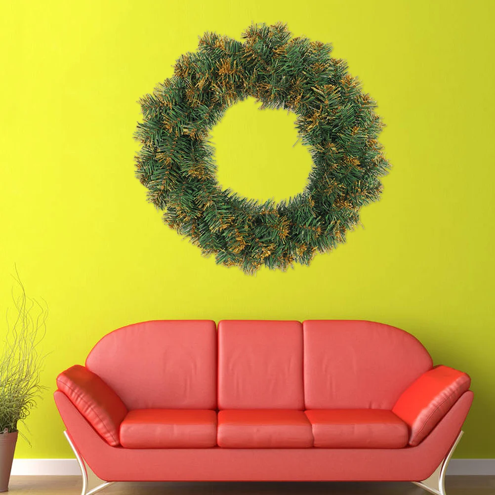 

Christmas Artificial Pine Wreath Golden Decor 30cm PVC Home Wall Door Window Party Xmas Decoration Christmas Garland