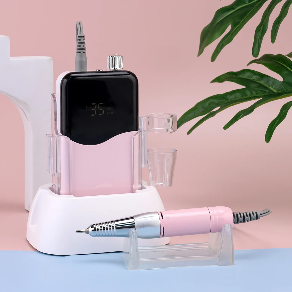 Draagbare Desktop Draadloze Nagelboormachine 35000 RPM Oplaadbare Draadloze Manicure Elektrische Nagelvijl Boor Nagelvijlgolf