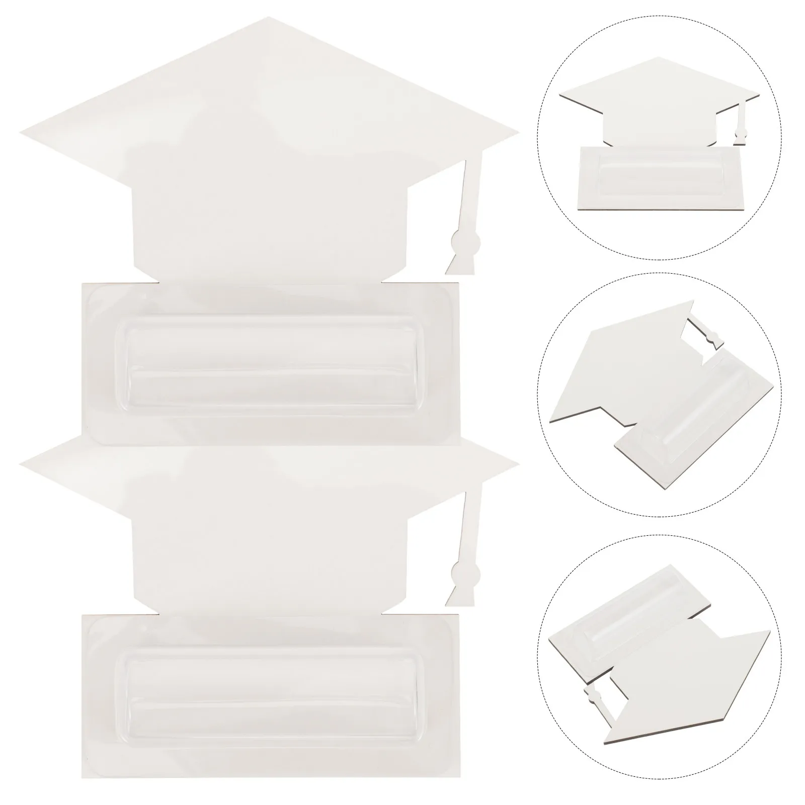 

2 шт. подарочные карточки в форме выпускной шапочки, заготовки для сублимации, держатели для денег, прозрачные пластиковые пакеты для бальзама для губ, праздничные поздравительные открытки