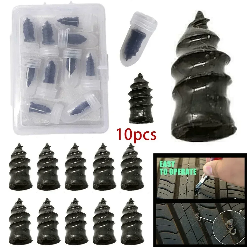 Carhome 10pcs Car Vacuum Tyre Repair Nail Kit For Motorcycle Car Scooter Bike Tire Puncture Repair Universal Tubeless Rubber Nai