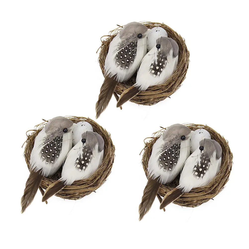 

3Sets Artificial Birds Nest Decor Fake Birds Nest Decoration Easter Desktop Ornaments Easter Decor