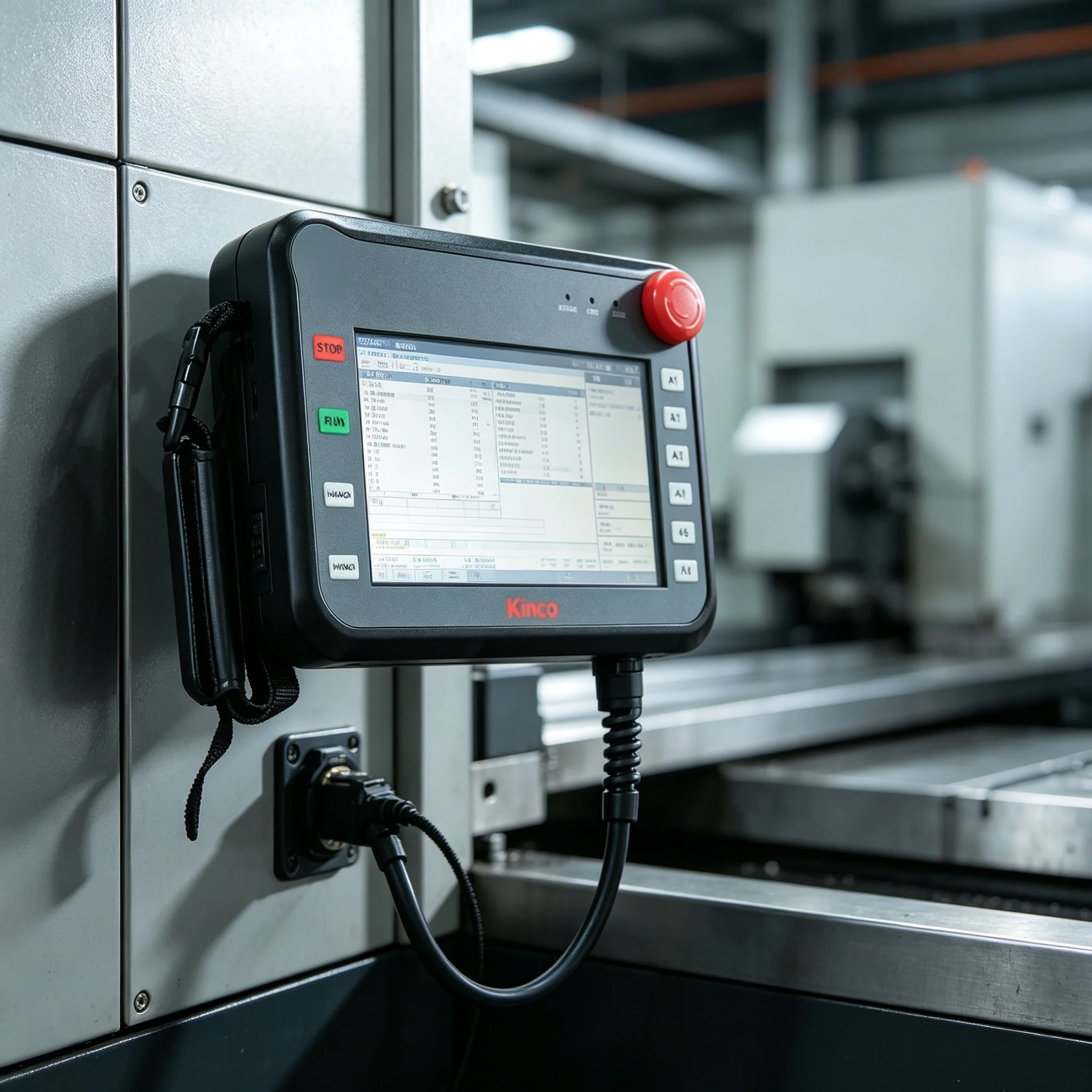 For SZ7GE Compact 7-inch HMI Touch Screen Panel 800x480 Resolution ABS Material RS232 Ports Ethernet E-Stop Industrial Robot