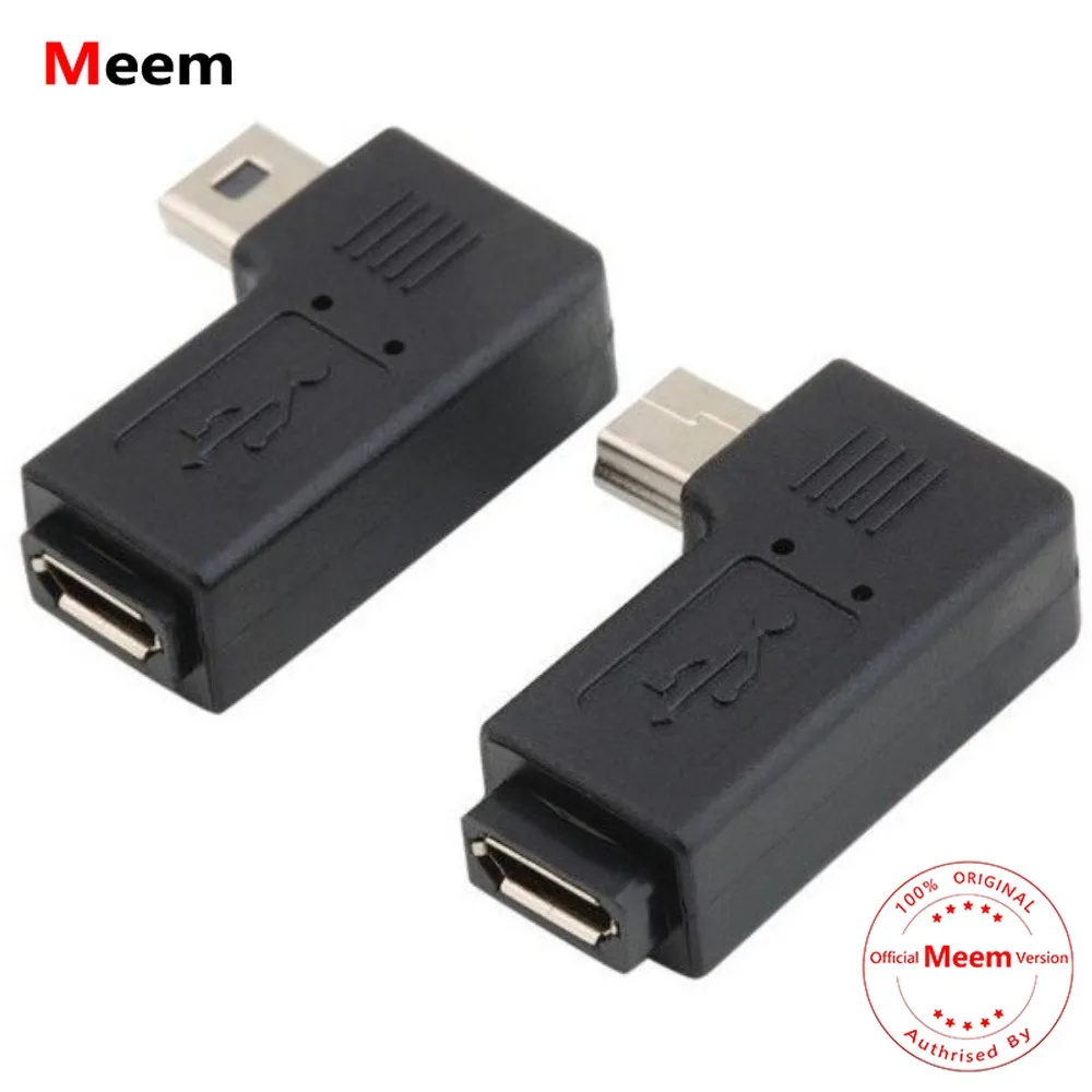 

1 Pair 90° Left & Right Angle Mini USB 5-Pin Male to Micro USB Female Adapter
