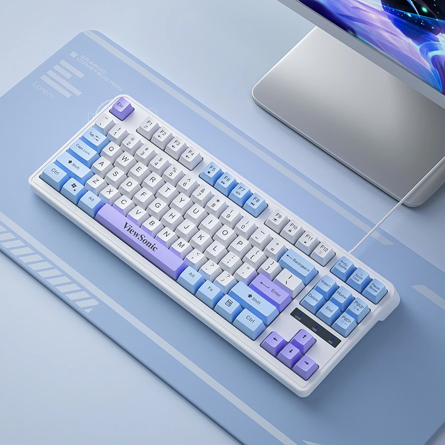 Imagem -06 - Ver Teclado de Jogos com Fios Sónicos 87 Teclas Teclado Abs Design Ergonómico com Iluminação Rgb