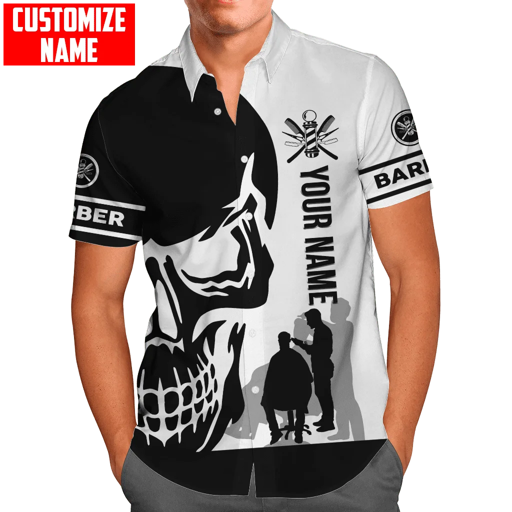 Camisa hawaiana de manga corta para hombre, camisa con nombre personalizado, estampado 3D mecánico, informal, Harajuku, DXCS04