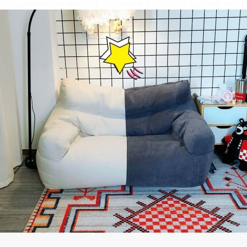 INS Giant Bean Bag divano sedia morbido cotone lino divano reclinabile sedile da pavimento Tatami camera da letto angolo comodo piccolo divano pigro