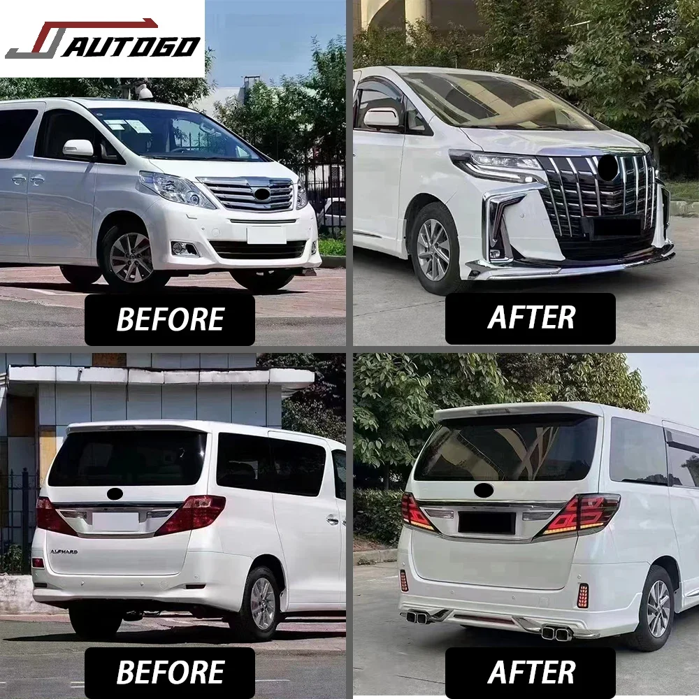 2022 New Body Kit For Toyota Alphard Vellfire Anh20 2008 2009 2010 2011 2012 2013 2014 Upgrade to 2018 2020 2022 ANH30 35 series