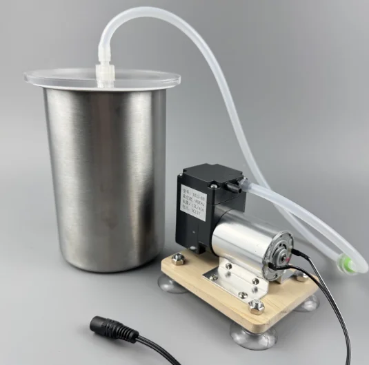 Adjustable Flow Electric Lab Vacuum Pump -80KPa and Stainless Tank, 700ml 1000ml 1400ml Defoaming Chamber for Vacuum Degassing