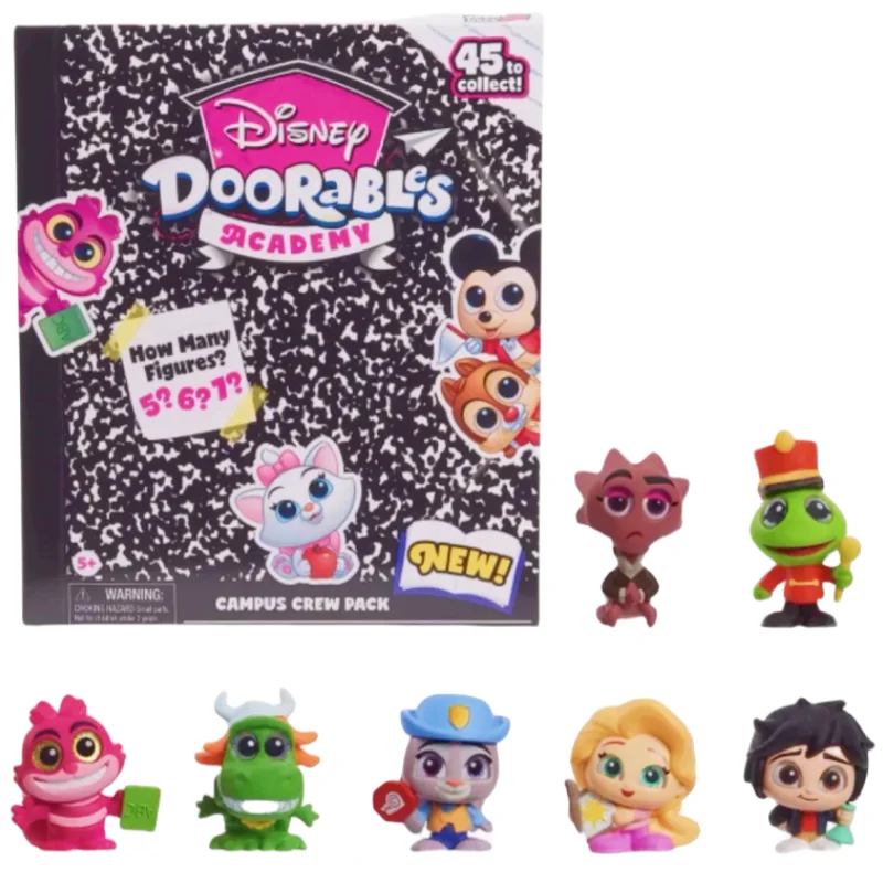 Disney Doorables Academy Series Blind Box Toy Campus Crew Pack Glass Eyes Action Figures Daisy Duck Model Toys Kids Gifts