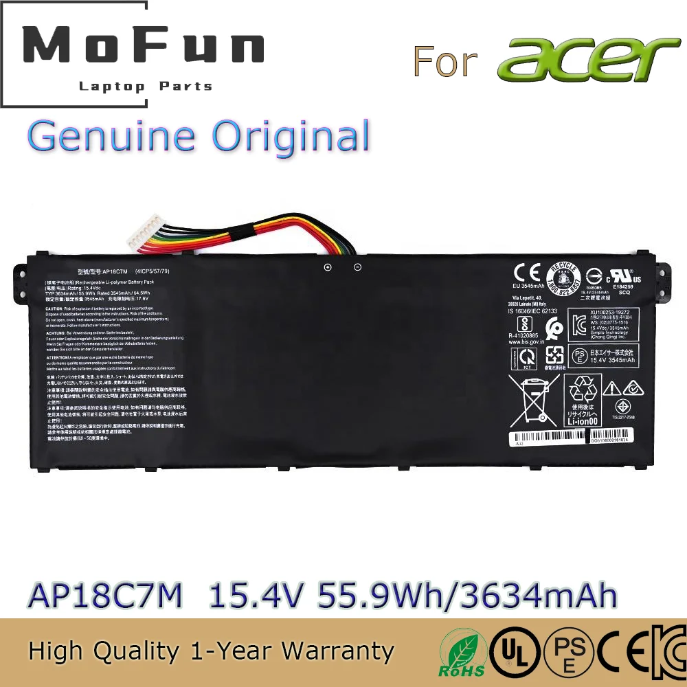 Brand New Original P18C7M 15.4V 55.9Wh Laptop Battery for Acer Swift 5 SF514-54GT SP513-54N-546V SF313-52