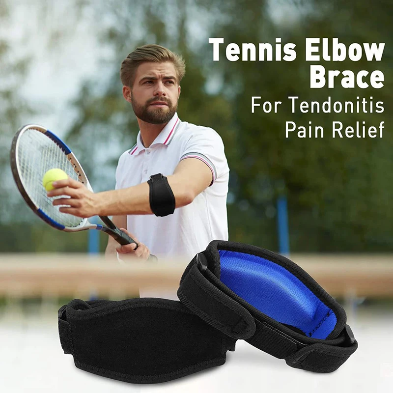 1pcs Elbow Brace For Tennis Golfer Sports Protection Adjustable Arm Band Silicone Compression Pad  Pain Relief Men Wom