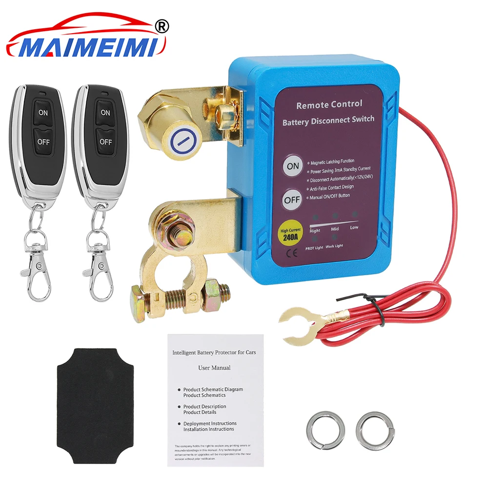

12/24V 240A Kill Switch Automatic Power Shut Off Switch Remote Control Switch For Car Truck RV