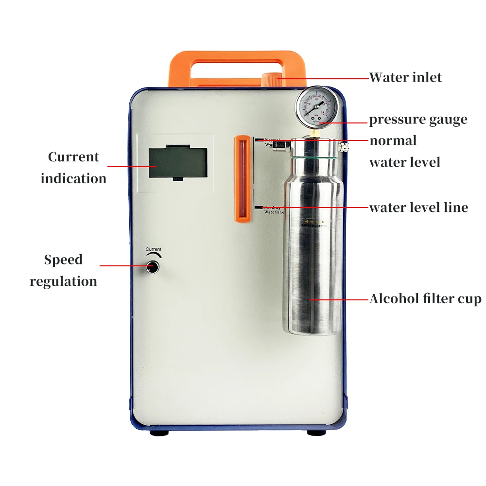 PHYHOO Jewelry Water Oxygen Welding Machine Flame Polishing Mahine Gold and Silver Hydrogen Oxygen Generator Polishing DIY Tool