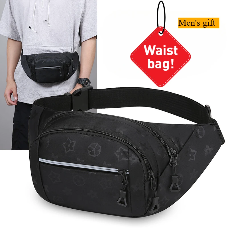 

Новая модная мужская поясная сумка с несколькими узорами, повседневная сумка через плечо большой вместимости, легкая нагрудная сумка
