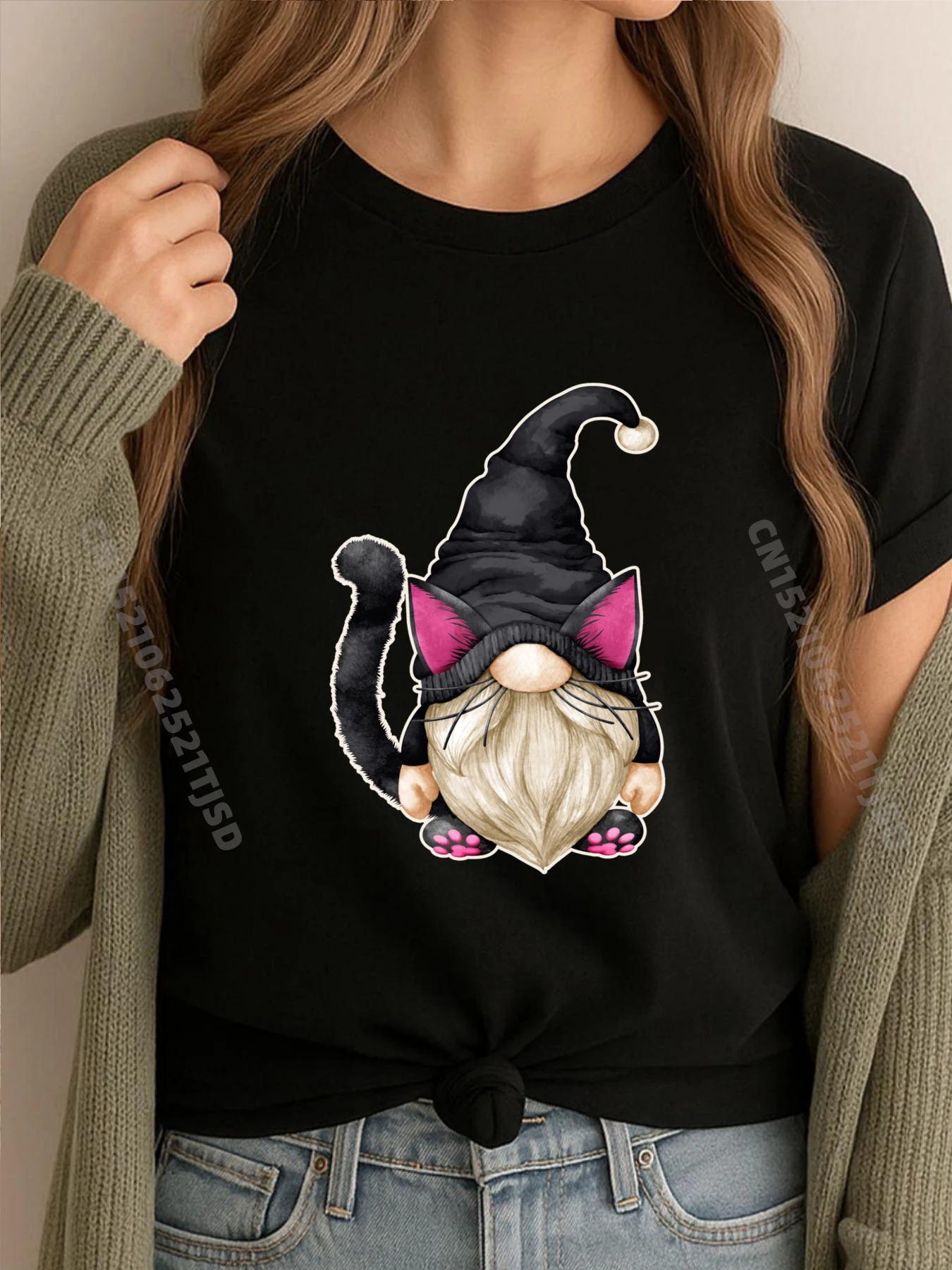 

Черный кот, папа, семейная группа, костюмы на Хэллоуин, забавный гном, уличная одежда, женская одежда, потертая футболка в стиле ретро