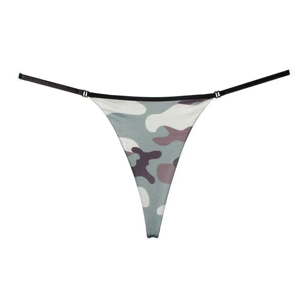 

High Waist Leopard/Camouflage Sexy Lace T-back Panties Breathable Soft Cotton Invisible Women's Thong for Sports & Fashion
