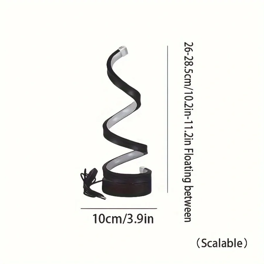 1pcs bedroom bedside lamp - 3-way dimmable touch light USB power supply, modern simple dimmable spiral bedside lamp