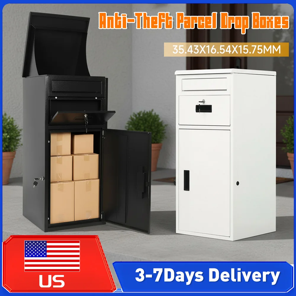 

Secure Lockable Parcel Drop Box Outdoor Storage Box Anti-Theft Package Delivery Container for Home Apartment Curbside Accessory
